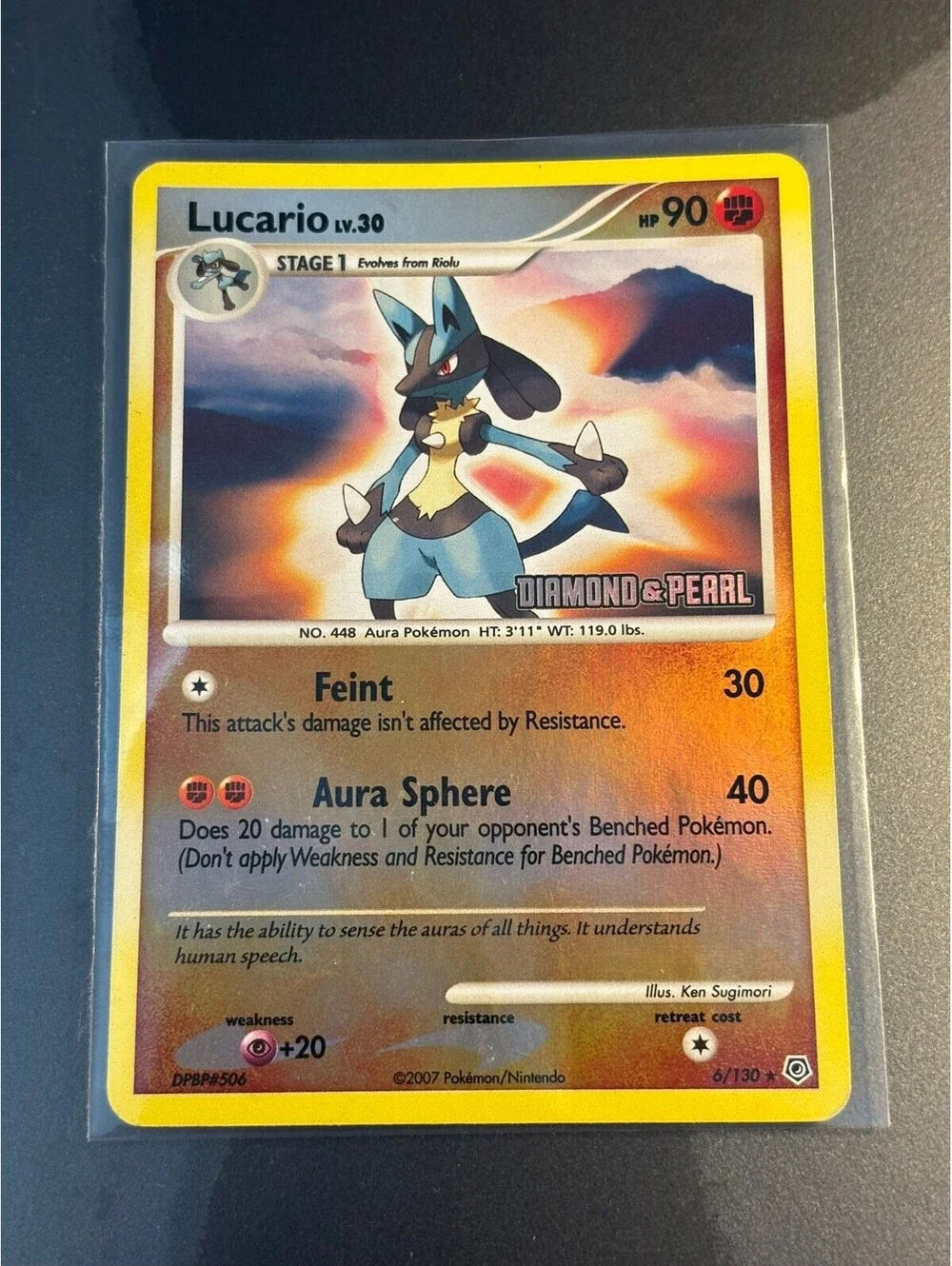 Lucario 6/130 Reverse Holo Diamond & Pearl 2007 Pokemon Card HoloDex 7.8